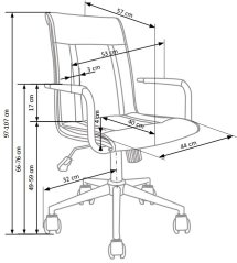 Kancelářské křeslo PORTO 2 - kov, ekokůže, bílá Halmar