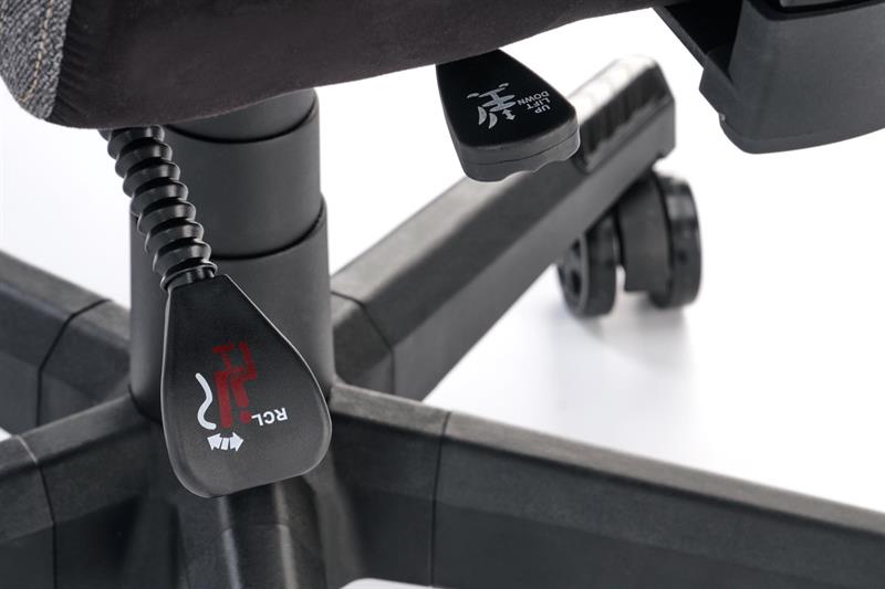 Herná stolička NITRO 2 — látka, čierna / sivá