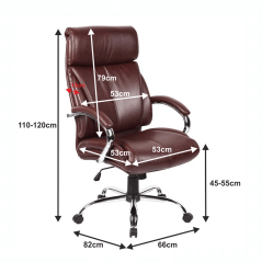 Kancelárske kreslo CABELA — PU koža, hnedá