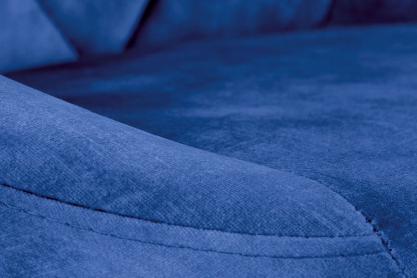 Barová stolička FRIZZ - látka, oceľ, čierna / modrá