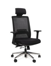 Kancelárska ergonomická stolička Sego FRAME — sieť/látka, čierna