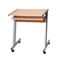 PC stůl na kolečkách KARA - kov, dekor dub sonoma IDEA nábytek