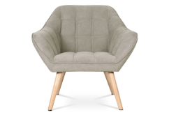 Relaxační křeslo YSTAD — masiv, látka šedobéžová, nosnost 130 kg Autronic