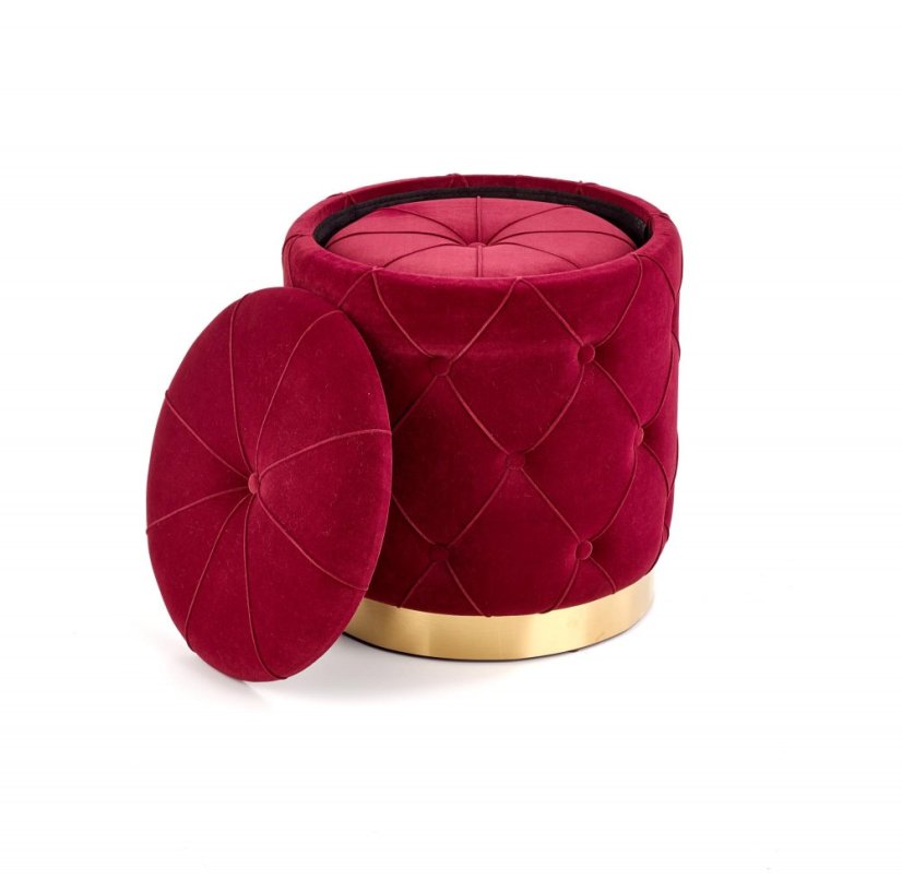 Set taburetov POLLY s úložným priestorom – zamat, kov, viac farieb - POLLY: Sivý