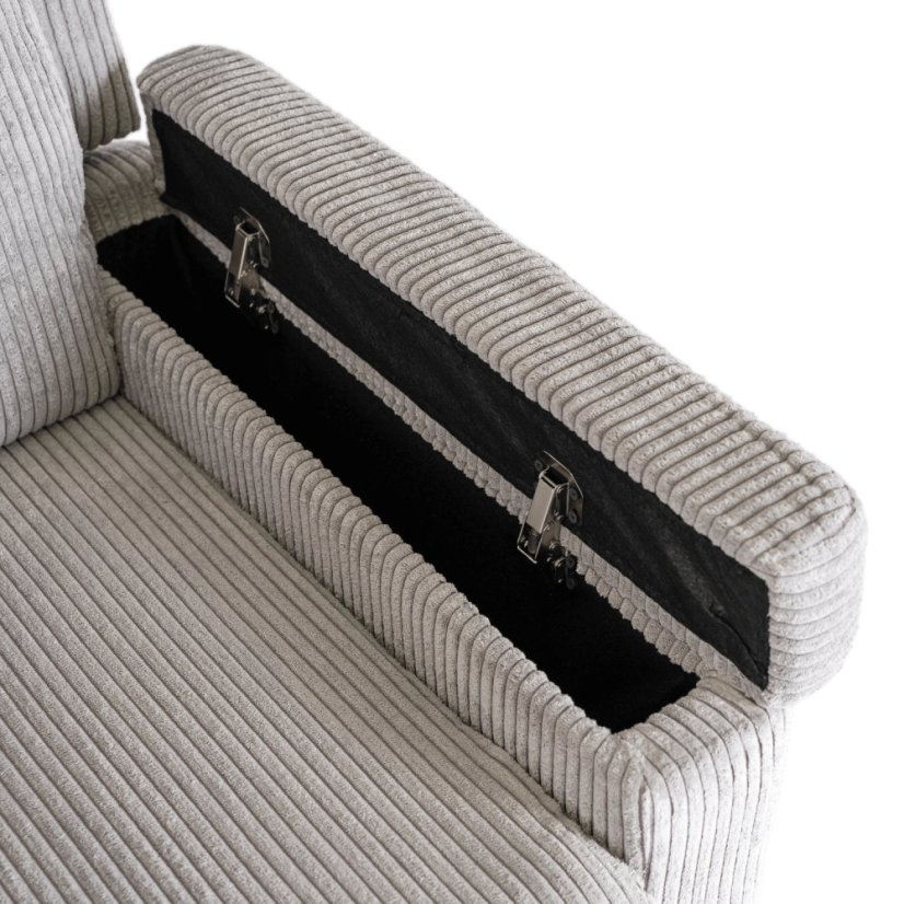 Elegantné kreslo SPENCER z manšestru v sivej farbe