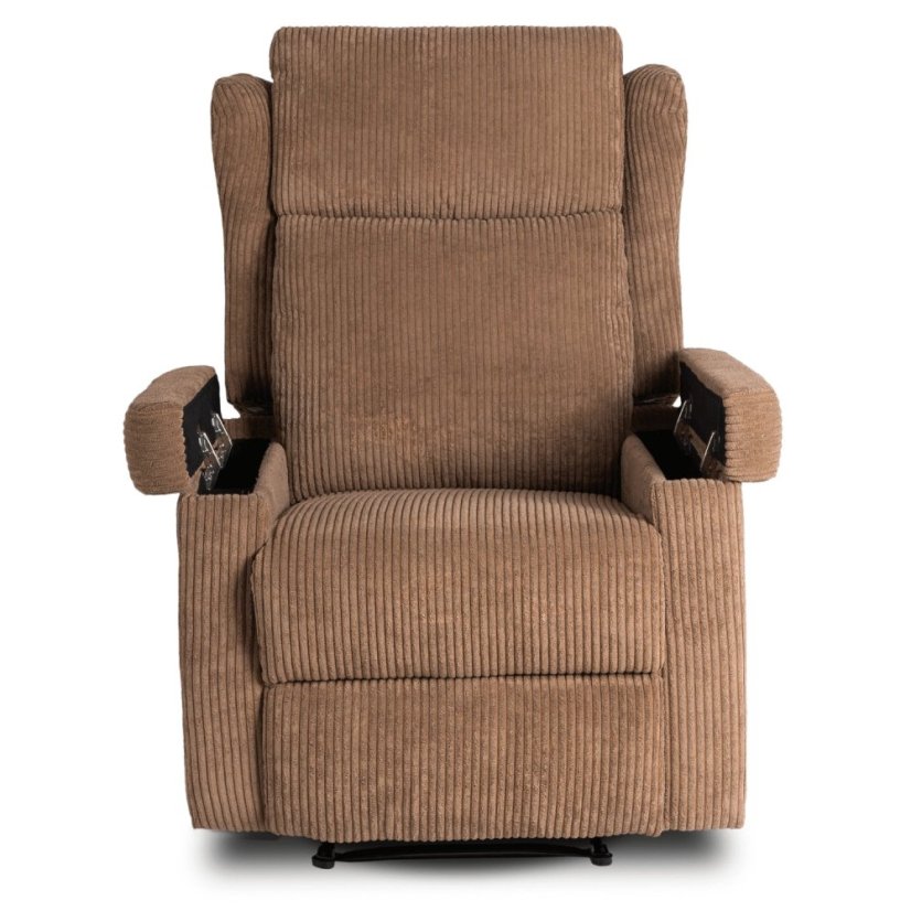 Luxusné masážne kreslo SEBASTIAN v hnedom manšestri