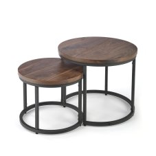 Set konferenčných stolíkov OREO - orech / čierna