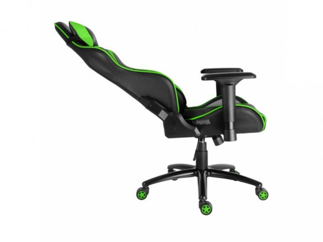 Herná stolička RACING ZK-026 — PU koža, čierna / zelená, nosnosť 130 kg