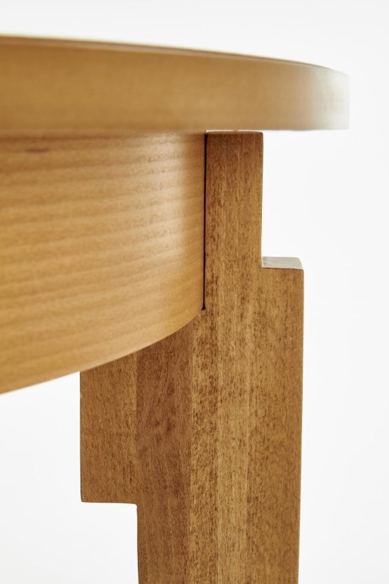 Jídelní kulatý rozkládací stůl SORBUS – 100x100x77 (+100) medový dub Halmar