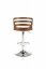 Barová židle ARTUR — kov, látka, ořech / bílá