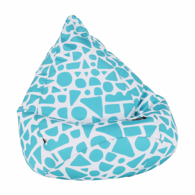 Sedací vak TELDIN —75x75x110, látka, tyrkysová / biela