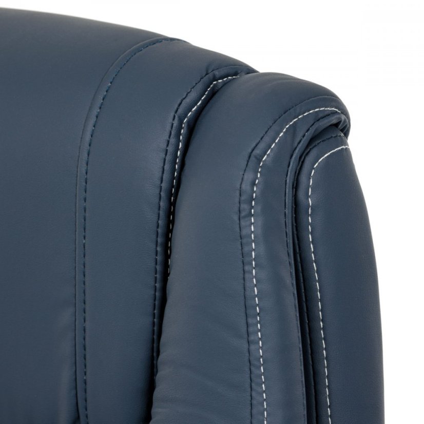 Kancelárske kreslo CYRUS — kov, ekokoža, modrá