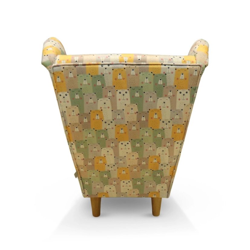 Detské kreslo ušiak VISBY JUNIOR - masív, látka, teddy