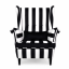 Křeslo ušák VISBY – masiv, látka, pet friendly, zebra