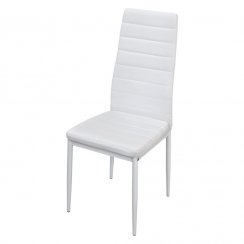 Jedálenská stolička SIGMA— kov / ekokoža, biela