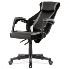 Herní židle FROGGY – ekokůže, látka, černá/šedá Autronic