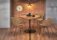 Jídelní kulatý stůl CARMELO –? 100x75, ořech, černý Halmar