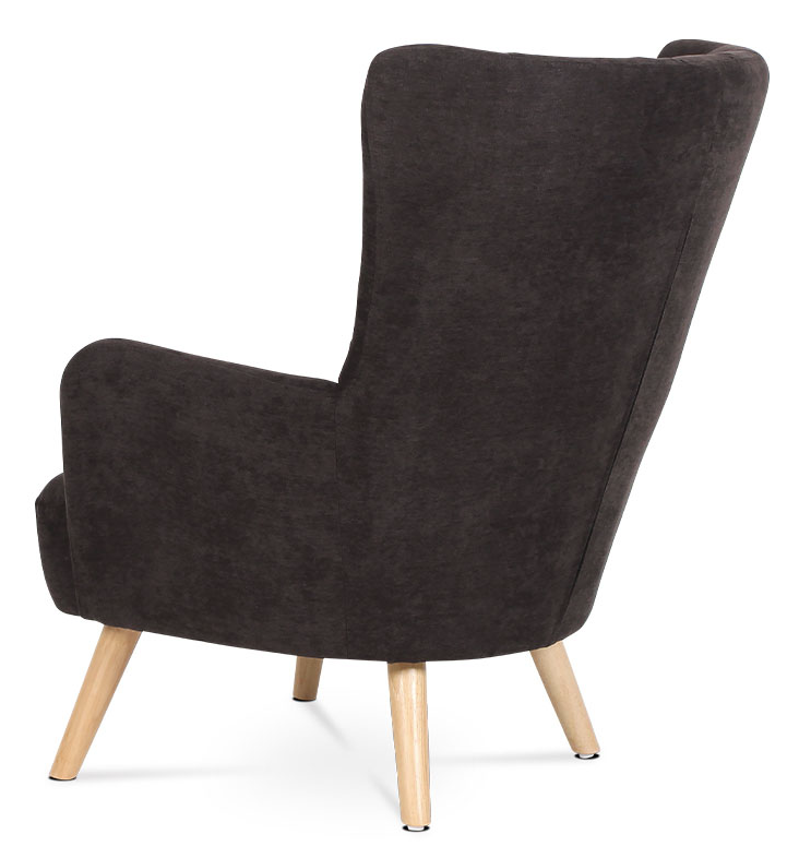 Relaxačné kreslo ušiak MASET — masív, látka hnedá, nosnosť 130 kg