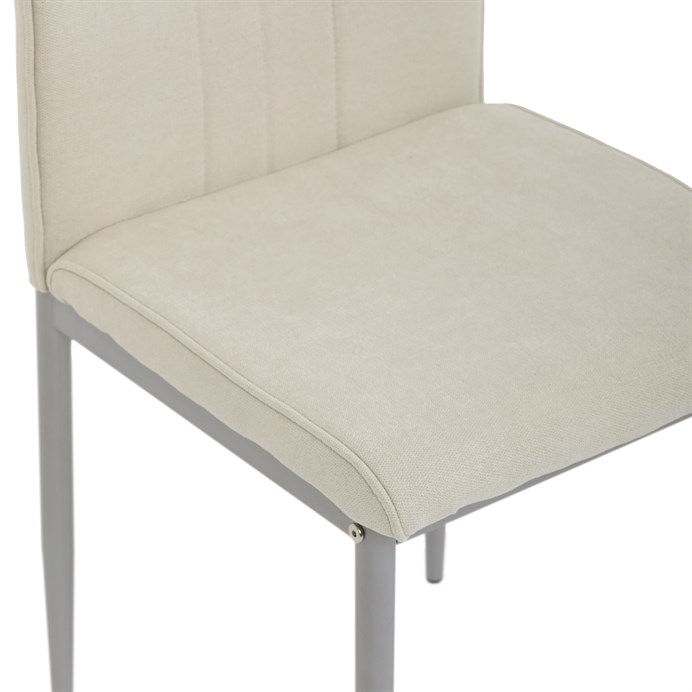 Elegantná jedálenská stolička LENA Autronic s krémovou látkou a sivými nohami