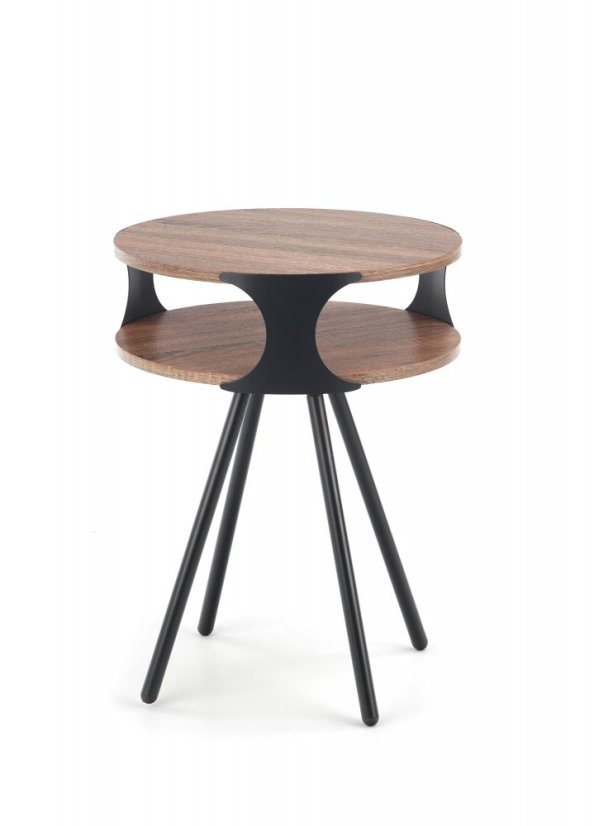 Konferenčný stolík KIRBY — dub sonoma tmavý / čierna