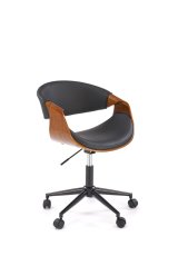 Kancelářské křeslo BILBO —  ekokůže, černá / ořech Halmar