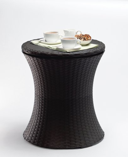 Zahradní stolek / bar pro chlazení nápojů — umělý ratan, grafit