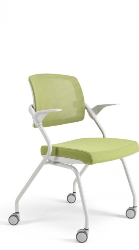 Konferenčná stolička na kolieskach Bestuhl U20 WHITE — viac farieb, stohovateľná - Farebné prevedenie U20 WHITE: Červená