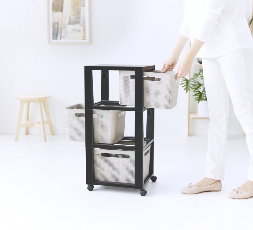 BRISEN komoda 3x16 L - antracit/cappuccino