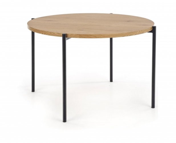 Jídelní kulatý stůl MORGAN –⁠ 120x76, zlatý dub, černý