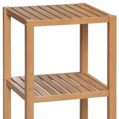 Regál, 3 police, masív bambus, prírodný odtieň, nosnosť 9 kg