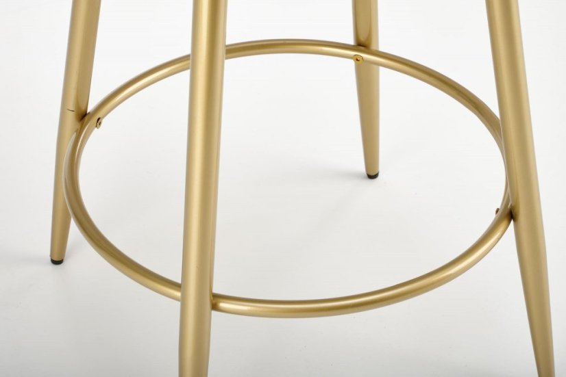 Barová stolička LUCIAN — kov, látka, zlatá / čierna