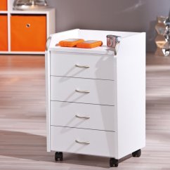 Pojízdný kontejner NAURUS — bílá, 4 zásuvky IDEA nábytek