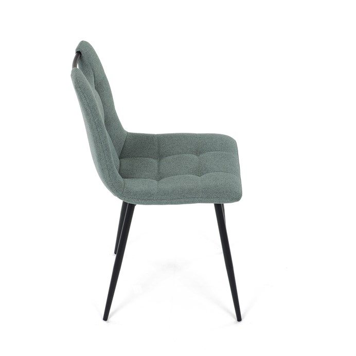 Jídelní židle FORMA – zelená látka, černé kovové nohy Autronic