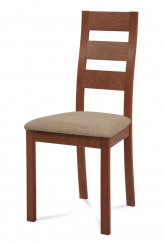 Jedálenská drevená stolička LUCE - masív buk, čerešňa, béžový poťah