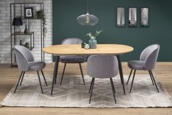 Jídelní kulatý rozkládací stůl COLORADO – 120x80x74 (+40) dub/kov, černý Halmar