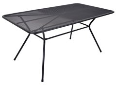 Zahradní stůl PATIO –  kov, černá, drátěný design, 160x90 cm
