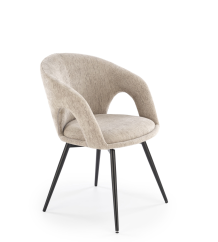 Jídelní otočné křeslo SPANDY — kov, látka, béžová Halmar