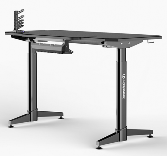 Herní elektricky výškově nastavitelný stůl ULTRADESK LEVEL BLACK – 140x70cm