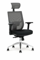 Kancelářská ergonomická židle ADMIRAL — černá / šedá Halmar