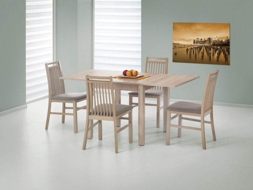 Jídelní rozkládací stůl GRACJAN - 80x80+80, MDF, dub sonoma
