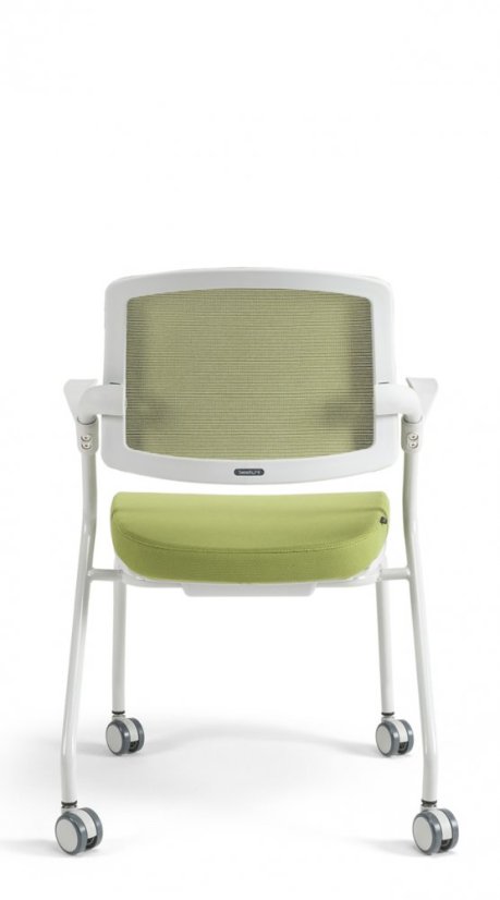 Konferenčná stolička na kolieskach Bestuhl U20 WHITE — viac farieb, stohovateľná - Farebné prevedenie U20 WHITE: Červená