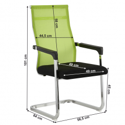 Konferenčná stolička RIMALA - sieť, látka, zelená/čierna