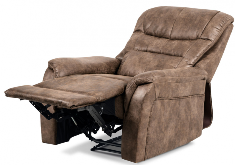 TV křeslo ISLA — hnědá, imitace broušené kůže