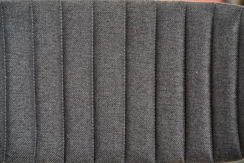 Jedálenská stolička LYSE – oceľ, látka, sivá, zlatá