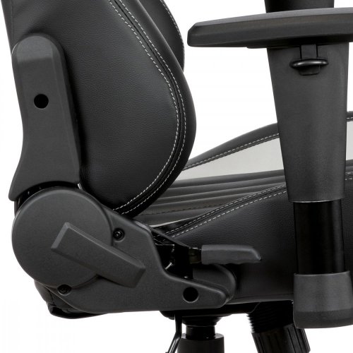 Herní židle ERACER F06 – ekokůže, černá/šedá, nosnost 130 kg