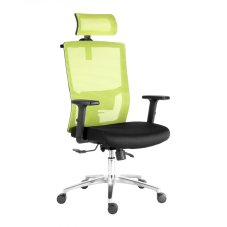 Kancelárska ergonomická stolička SCALA — čierna / zelená, nosnosť 150 kg