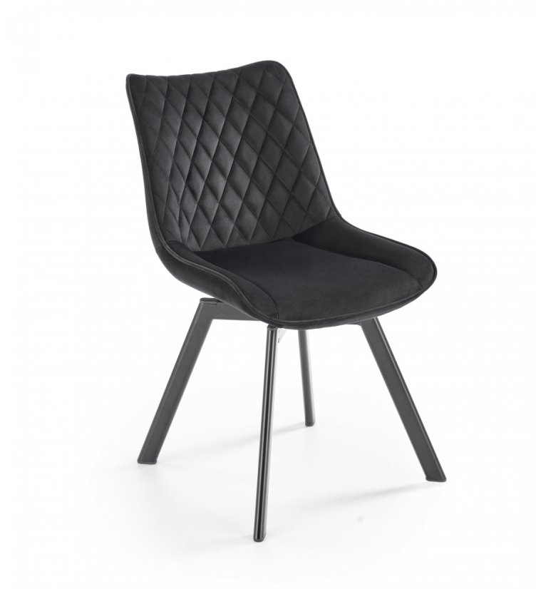 Jedálenská stolička MIRAK — kov, látka, čierna