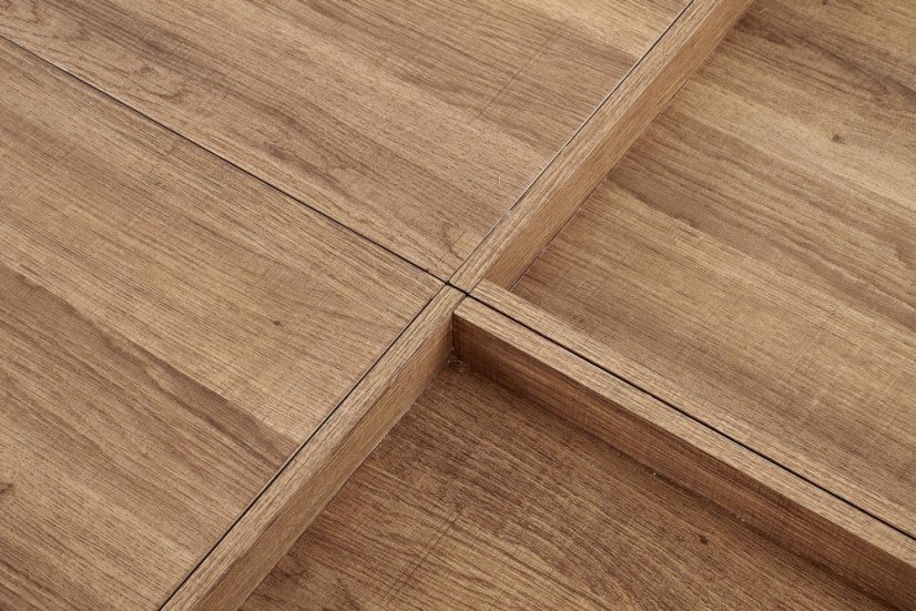 Konferenčný stolík FREGATA –⁠ kov/drevo, čierna, med orech