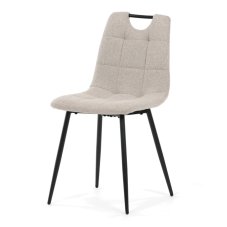 Jídelní židle FORMA – béžová látka, černé kovové nohy