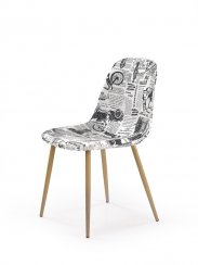 Jedálenská stolička K220 - kov, látka, čierna / biela